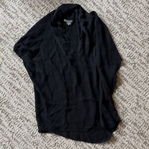 Vince Black V-Neck Chiffon Blouse